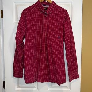 Ariat Red Plaid Dress Shirt. Size XL. EUC